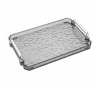 Stgfyxgs Transparent Serving Tray Rectangular Decorative Vanity Organizer with Lightweight Sturdy Design for Serving Coffee Tea Suitable for Beauty Salon Office Dining Room, Smoke Gray, M