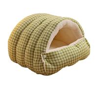 Stgfyxgs Winter Cave Supplies Cat Shelter, Versatile, Made of PP Cotton, with Removable Cushion, Washable, Practical, Comfortable, Warm And Soft, Green White L