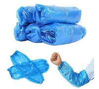 STGOOD Disposable PE Sleeves Covers, 100PCS Transparent Blue Waterproof Arm Protectors, 15.7 Inches