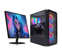 STGsivir Basic Gaming PC Bundle, AMD Ryzen 3 3200G 3.6GHz, 16GB DDR4 RAM, 512GB SSD, 600M WiFi, BT 5.0, Windows 11, 22" Monitor, Gaming Computer Desktop