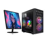 STGsivir Gaming PC Bundle, Gaming Computer Desktop, Intel 10th Gen 3.5GHz, AMD RX 560 4GB, 16GB RAM, 512GB SSD, 600M WiFi, BT 5.0, Windows 11, 22" Monitor (white)
