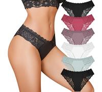 Sth Big Lace Women's Knickers Cotton Underwear Women Sexy Ladies Pants Hipster Panties Brief Womens Underwear Multipack Pack of 6