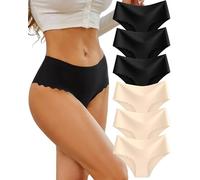 Sth Big Seamless Knickers for Women High Waisted No VPL Underwear for Women No Show Panties Wave Edge Ladies Briefs Knickers Packs Multipack 6