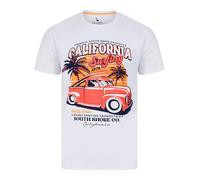 Sth. Shore Men's 'Derbyshire' Graphic Print Surf Motif Cotton Jersey Crew Neck T-Shirt Bright White