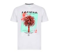 Sth. Shore Men's 'Las Palmas' Tropical Palm Tree Print Cotton Crew Neck T-Shirt Bright White