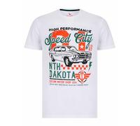 Sth. Shore Men's 'Speed City' Vintage Graphic Print Cotton Crew Neck T-Shirt Bright White