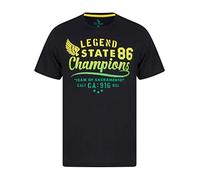 Sth. Shore Men's State Champs Vintage Retro Motif Cotton Jersey T-Shirt Jet Black