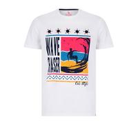 Sth. Shore Men's 'Surf SIL' Vintage Graphic Print Cotton Crew Neck T-Shirt Bright White