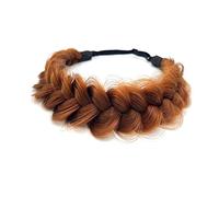 STHEJFB Braid Headband 2 Strands Messy Classic Chunky Plaited Wide Braids Elastic Stretch Quality Synthetic Braided Headband Women Girl Bohemian Hair Braid 65g (Headbands A11)