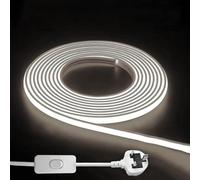 STHomedeco IP65 Waterproof LED Strip Light, 220V Outdoor Flexible COB Light Strip with Adhesive Backing, Illumination for Indoor and Outdoor Decoration (4000K, LED Strip Light 6m)