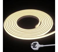 STHomedeco LED Strip Light - Flexible COB Neon Light Strip, Cut to 10cm, IP65 Waterproof 220V Neon Rope Strip for Indoor Outdoor Decor with UK Plug Power Supply (3000K, 2M)