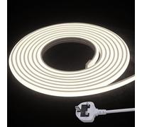 STHomedeco LED Strip Light - Flexible COB Neon Light Strip, Cut to 10cm, IP65 Waterproof 220V Neon Rope Strip for Indoor Outdoor Decor with UK Plug Power Supply (4000K, 6M)
