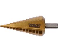 Sthor HSS Stepper Drill Titanium for Metal, Wood Plastic, Choice of Sizes 4-12/4-20/4-32/4-39 mm - or as a Set, Automatic Centering Cone Drill Bit 4-39 mm Gold