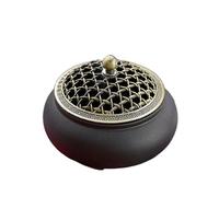 STHOYN Ceramic Antique Garlic Keeper Container, Circular Furniture Countertop Decoration Garlic Holder Simple Decorative Garlic Storage(Black)