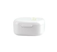 STHOYN Elderly Denture Cleaning Case Multifunctional Double-Layer False Teeth Container Portable Orthodontic Denture Soaking Container Compact and Portable(White)