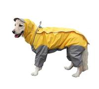 STHOYN Hooded Windbreaker Dog Raincoat Durable Waterproof Dog Rain Jacket For Dogs Rain Coat For Dogs(Yellow,28)