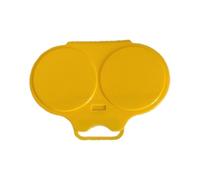 STHOYN Microwave Egg Cooker Plastic Multifunctional Microwave Egg Poacher Non-Slip Handle Non-Stick Microwave Vegetable Steamer Dual-Compartment Container(Yellow)