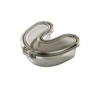 STHOYN Transparent Cover Denture Cleaning Case for Elderly False Teeth Container Storage Box for Adult Orthodontic Denture Soaking Container(Black)