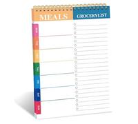 Stiamvd Meal Planner Pad / 5.6x8.5 inch 100 Pages Weekly Meal Planner Notepad for Organized Weekly & Daily Planning/Tear-Off Grocery Checklist for Convenient Shopping (Orange/blue)