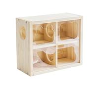 Stibtmr Hamster House, Wooden Multi-Chamber Activity House with Levels - Hamster Home, for Enclosure, Climbing, Play, Small Animals such as Chinchilla and Hedgehog