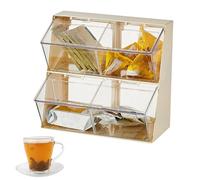 Stibtmr Tea - Stackable 2-Tier Japanese Style Tea Bag Holder | Tea Bag Caddy Storage Box for Countertops, Cafe, Kitchen Cabinets, Pantry, Siehe Beschreibung, See description, See description