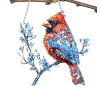 Stibtmr Window Decoration Stained Glass Window Hanger Bird Hanging Window Decoration Bird Stained Glass 2D Decorative Acrylic Window Decoration with Birds Colourful Collectible Pieces with Chain for