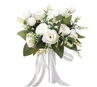 Stibzeup Bride Bouquets Wedding White Bridesmaid Artificial Flowers Party Decor