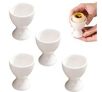 Stibzeup Egg Cups, 4PCS Ceramic Egg Cups for Soft Boiled Eggs, Non Slip Poached, Easy to Clean Holder for Breakfast Cooking, for Soft Boiled Eggs, Poached, Ceramic