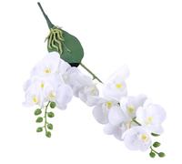 Stibzeup Fake Orchid, 20 Inch Artificial Orchids that Look Real, Realistic Low-Maintenance Decorative Faux Orchid for Weddings Celebrations Home Bonsai Garden, White Fake, Artificial Orchids that L