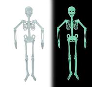 Stibzeup Glow in the Dark Skeleton 35.43 Inch Halloween Skeleton Life Size Hanging Luminous Skeleton Full Body Skeleton for Haunted House Halloween Decorations