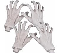 Stibzeup Halloween Decorations Halloween Skeleton Hands 1 Pair Right and Left Realistic Skeleton Life Size Hands Plastic Witch Skeleton Hand Scary Halloween Props for Halloween Decor