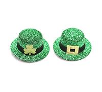 Stibzeup Mini St Patricks Day Hat Green Mini Top Hat Hairpin Hair Accessory for St Patricks Day Decor 2PCS Accessory