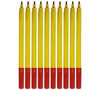 STIC ColorStix Felt Tip Pens, RED, Pack of 50, Colour Draw Sketch Mark Write, School Office Home Nursery Everyday Pens, ZOFAX Ball Black Pen