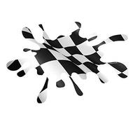 Sticar-it Ltd Black & White Chequered Flag Splat JDM Euro Style Vinyl Car Sticker Decal 150x100approx.