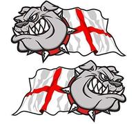 Sticar-it Ltd Handed Pair Of BRITISH BULLDOG St Georges Cross English England Flag Vinyl Car Bike Helmet Stickers Decal 200mm wide each