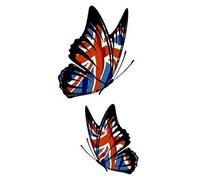 Sticar-it Ltd Handed Pair of Butterflies with Union Jack British Flag Motif Vinyl Car Sticker decals