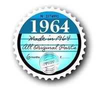 Sticar-it Ltd Retro 1964 Tax Disc Replacement Classic Vintage Vinyl Car Sticker Decal Badge 75x75mm approx.
