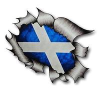 Sticar-it Ltd RIPPED TORN METAL Car Sticker Scottish Saltire Scotland Flag Vinyl decal Van Small 105x130mm approx.