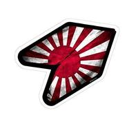 Sticar-it Ltd Rising Sun JDM Wakaba Wak Young Leaf New Driver Sticker Bomb Style Vinyl Car Sticker Decal 120x80mm approx.
