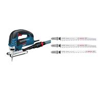 Stichsäge GST 150 BCE + 3X Expert Wood 2-Side Clean Jigsaw Blade Set (for Solid Wood Furniture Board, Plywood, Length 117 mm, Accessory Jigsaw)