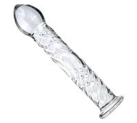 Stick Crystal Glass Dildo Penis Beads Anal Plug Butt Plug Sex Toys for Man Woman Couples Vaginal and Anal Stimulation White One Size