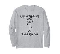 Stick Drawing Middle Finger Sarcastic Humor Minimalist Adult Long Sleeve T-Shirt