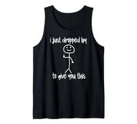Stick Drawing Middle Finger Sarcastic Humor Minimalist Adult Tank Top