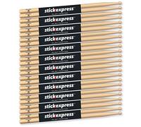 Stick Express SE2BW-12 American Hickory 2B Drumsticks with Wood Tip, 12 Pairs