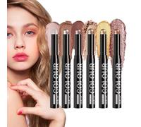 Stick Eyeshadow - Glitter Eye Makeup Pen - Multifunctional 6 Colors Shimmer Eyeshadow Stick for Costume Wedding Travel Daily