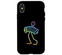 Stick Figure Accordion Player Funny Air Accordion Instrument Case for iPhone X/XS