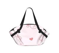 Stick Figure Cartoon Urbunny Foldable Camping Tote Bag â€“ Premium All-Over Printed Round Picnic Blanket With Carry Handles, Waterproof Polyester Composite Fabric For Beach, Camping & Park Outings