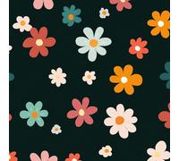 Stick Figure Flower Peel and Stick Wallpaper 0.52×10 m Removable Self Adhesive Colorful Floral Contact Paper Sticky Thicken Waterproof Matte Wall Paper for Living Room Bedroom Furniture Decorate