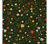 Stick Figure Flower Wallpaper Self-Adhesive 0.52×10 m Colorful Floral Pattern Matte Contact Paper Removable Thicken Waterproof Canvas Peel Stick Wall Paper for Home Decoration Furniture Renovation