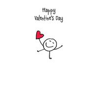 Stick Figure Happy Valentines Day Card